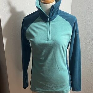 Columbia Teal and Navy Quarter-Zip Pullover size S